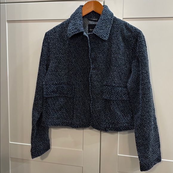 Massimo Dutti Navy Tweed Blazer - Picture 3 of 6